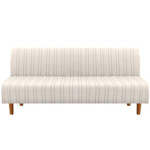 lot 6475 image: H.VERSAILTEX Stretch Futon Slipcover Armless Sofa Cover Furniture Protector Without Armrests Slipcover Soft with Elastic Bottom for Kids, Spandex Jacquard Modern Stripe Design, Ivory