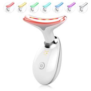 lot 6482 image: ELISHINE Light Based Multifunctional Facial Massager, 7 Color Portable Face Massager Tool for Skin Care, Glossy White