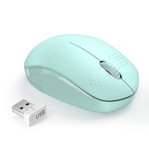 lot 6499 image: seenda Wireless Mouse, 2.4G Noiseless Mouse with USB Receiver - Portable Computer Mice for PC, Tablet, Laptop with Windows System - Mint Green