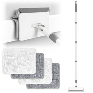 lot 9455 image: Baseboard Cleaner Tool with Handle, DELUX Baseboard Cleaner with Extendable Long Handle, 4 Reusable Cleaning Pads Wall Cleaner for Baseboards Cleaning, Ceiling, Wall, Floor, Shower Bathroom Kitchen