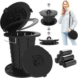 lot 9467 image: 2025 Upgraded Retractable Portable Toilet with 30 bags Travel Toilet Adjustable Height Camping Toilet Porta Potty for Adults Kids, Foldable for CampingCar with Carry Bag