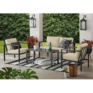 lot 1375 image: Mainstays Dashwood 4-Piece Outdoor Patio Conversation Set Beige - Retail $348