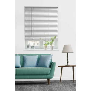 lot 1395 image: Mainstays 1 Cordless Room Darkening Vinyl Blinds White 72 Width x 64 Length