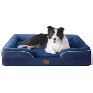 lot 1405 image: Bedsure Orthopedic Dog Beds Large Sized Dog - Washable Large Dogs Bed Waterproof, Big Comfort Pet Couch with Washable Removable Cover, Supportive Foam Pets Sofa with Nonskid Bottom, Blue Navy