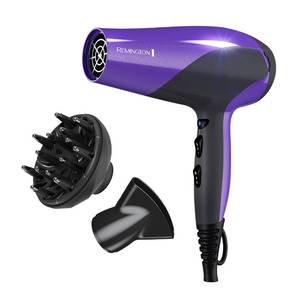 lot 1423 image: Remington Damage Protection Hair Dryer with Ceramic  Ionic  Tourmaline Technology,Purple, 3 Piece Set