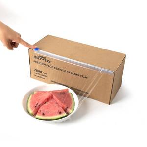 lot 1427 image: Plastic Food Wrap Thick Enough for daily use Stronger for Comercial Use Durable With Slide Cutter 12inwide 2000 Feet long Home and Commercial Use Food Service