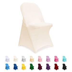 lot 2241 image: ManMengJi Spandex Folding Chair Covers, Folding Chair Covers 6 PCS Light Yellow, Universal Fitted Banquet Chair Slipcovers for Wedding Party Event