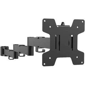 lot 2243 image: WALI Single Monitor Arm, Universal 3 Tier Arm Fully Adjustable Pole Mount Bracket for WALI Monitor Mounting System (001ARMXL), Black