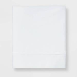 lot 2245 image: Full 400 Thread Count Performance Flat Sheet White - Threshold� Cotton Sateen, Machine Washable, STANDARD 100 by OEKO-TEX