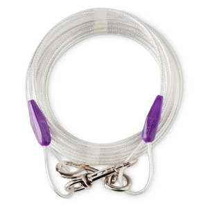 lot 2278 image: Vibrant Life 25ft Reflective Vinyl-Covered Tie-Out Cable for Dogs up to 60 Pounds