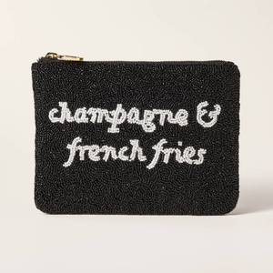 lot 2292 image: Champagne and French Fries Beaded Clutch - kate spade new york x Target BlackWhite
