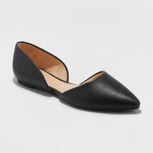 lot 2294 image: Womens Julie Ballet Flats with Memory Foam Insole - A New Day� Black 8 Slip-On, Cushioned, Non-Marking Outsole