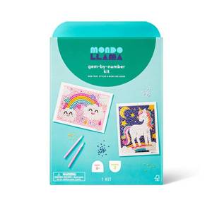 lot 2298 image: A 2pk 6X6 Gem Art Poster UnicornRainbow - Mondo Llama� DIY Gemstone Craft Kit for Kids, Ages 6