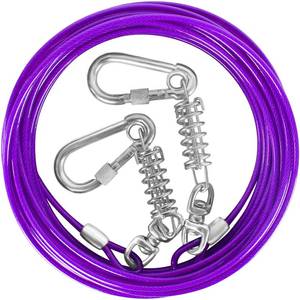 lot 2318 image: HaiYUAN Dog Tie Out Cable 1015202530FT Dog Run Cable Rosy PinkBluePurpleSilverRedGreenYellowTie Out Cable for Large Dogs Heavy Duty for Outside Hold Large Dogs Up to 250LBS