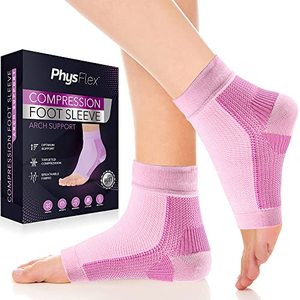 lot 2321 image: PhysFlex Compression Socks for Plantar Fasciitis, Achilles Tendonitis Relief - (1 Pair) Ankle Compression Sleeve for Heel Spurs, Foot Swelling and Fatigue - Arch Support Brace for Everyday Use