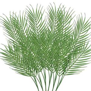 lot 2332 image: 18 Branches 27 Inch Artificial Palm Leaves 6 PCS Large Faux  Fake Greenery Tropical Palm Tree Leaves for Palm Wedding Arrangement Jungle Party Decorations