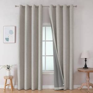 lot 2344 image: Joydeco 100percent Blackout Curtains 63 Inch Length, Living Room Curtains 2 Panels Set, Room Darkening Curtains wGrommets, Textured Thermal Drapes, Greyish White Blackout Curtains for Bedroom (42x63inch)