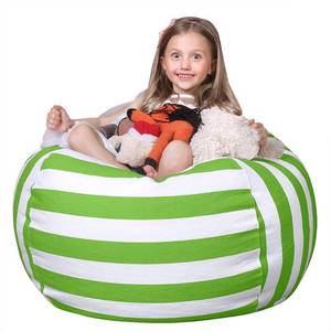 lot 2353 image: Wekapo Stuffed Animal Storage Bean Bag Chair Cover for Kids  Stuffable Zipper Beanbag for Organizing Children Plush Toys Large Premium Cotton Canvas (Green, X-Large)