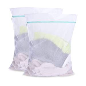 lot 2357 image: OTraki Mesh Laundry Bag for Delicates 2 Pack Garment Wash Bag 24 x 32 inch Zippered Large Washing Machine Bags for Sweater Dirty Clothes Washer Dryer Net Protector Travel College Dorm Organizer