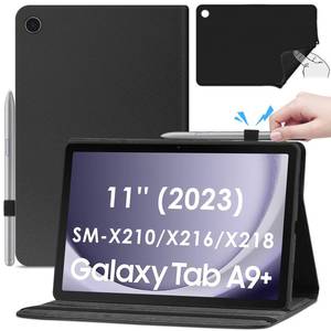 lot 2360 image: DETUOSI Leather Case for Samsung Galaxy Tab A9 Plus 11in Wi-Fi 2023 Android Tablet (SM-X210 X218)  S Pen Holder  Silicone Back  Auto SleepWake  Magnetic Closure Slim Folio Protective Book Cover