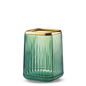 lot 2365 image: Makeup Brush Cup Holder Organizer for Vanity, Acrylic Vintage Green Make Up Brushes Holders Container Storage with Striped Design for Bathroom Countertop, Pen Pencil Holder Cosmetic Cup for Desk