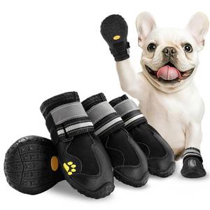 lot 2423 image: Aokown Dog Shoes for Medium Dogs, Large Dog Boots for Winter Snow, Hot Pavement, Dog Booties and Paw Protectors Size 4