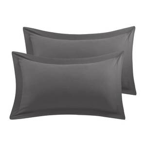 lot 2432 image: Mayfair Linen European Square Pillow Shams Set of 2 Dark Grey 600 Thread Count 100percent Egyptian Cotton Pack of 2 Queen Size Dark Grey Pillow Shams Cushion Cover, Cases Super Soft Decorative