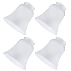 lot 3675 image: Glass Shade Replacement for Light Fixtures, 4 Pack Ceiling Fan Light Covers, Frosted Opal Color Ceiling Fan Glass Globes, 4 34in Diameter, 2 18in Fitter
