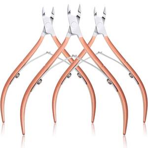 lot 4365 image: Mudder 3 Packs Cuticle Nippers Cutter Tool Stainless Steel Nail Cuticle Trimmer Remover with Pointed Blade Scissors Pedicure Manicure Tool for Fingernails Nails Care and Toenails(Rose Gold)