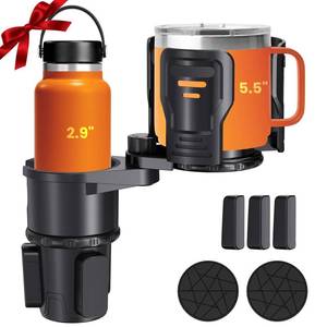 lot 4374 image: UNIWA Car Cup Holder Expander,2 in 1 Extra Adapter Expandable Automotive Cup Holders,Cupholder Extender Holder for Car,Double Car Drink Holders for Owala,Yeti,Stanley,Nalgene