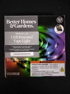 lot 4386 image: Better Homes and Gardens USB LED Color Changing Tape Light 11.5ft missing remote