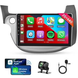 lot 9489 image: 2G64G Android Car Stereo for Honda Fit 2008-2013 with Wireless Carplay Android Auto, 10.1in Touchscreen Car Radio in-Dash with GPS Navi Bluetooth USB WiFi HiFi Audio FMRDS SWC Backup Camera - Retail $134.49