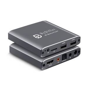 lot 9494 image: ByDiffer 4K Ultra HD Digital Media Player, TV MP4 Video Player for USB DriveMicro SD Card, H.265HEVC, Digital Signage, Auto Playback, HDMIAVOptical Output (Grey)