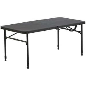 lot 9502 image: Mainstays 40in Fold-in-Half Plastic Folding Table, Rich Black - Retail $128.6