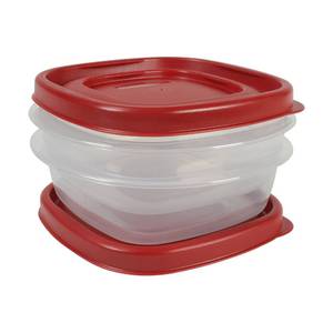 lot 10358 image: Rubbermaid Easy Find Lids Food Storage Containers, 1.25 Cup, Racer Red, 4-Piece Set