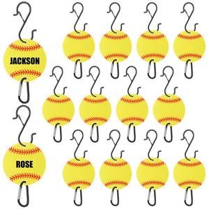 lot 10361 image: CroBlissful 12 Pcs Bag Hook for Fence, Sports Fence Hook, Bag Clip for Fence, Metal Backpack Hooks with Acrylic Board, Fence Hooks for Bat Bag Water Bottle Lover Player Gifts (Softball)