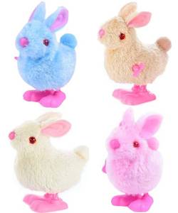 lot 10362 image: Bunny Jumping Chick Wind Up Toys Novelty Chicken Hopping Windup Toy for Kids Toddlers Easter Egg Hunt Basket Stocking Stuffers Party Favors Goody Bag Fillers Birthdays Gifts (Color A)