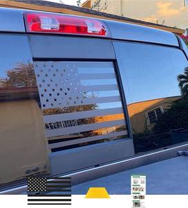 lot 10372 image: Xinghe for Toyot Tacoma 2005-2023, American Flag Decals for Truck Back Sliding Window, Matte Black USA Flag Decal for Truck Back Window, Waterproof Vinyl, Durable and Easy Remove Truck Decal