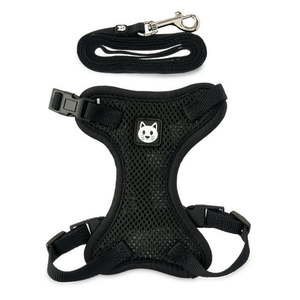 lot 10380 image: Vibrant Life Mesh Cat Harness and Leash Set Black One Size Fits Most