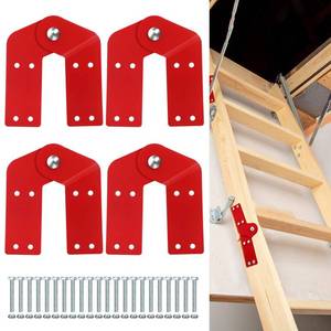 lot 10454 image: Tandefio 4 Pcs Attic Ladder Hinge Replacement Kit Herringbone Ladder Tie Rod with Anti Slip Screws