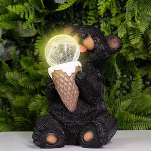 lot 11374 image: The Roo - Black Bear Solar Light Figurine - Outdoor Waterproof Garden Statue - Animal Garden Decor Light - Solar Lantern for Outside - Housewarming Gifts - Patio, Yard, and Lawn