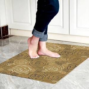 lot 11375 image: Cosilyt 110 Inch Ultra Thin 24in35in Large Front Door Mat Indoor Entrance Inside Non Slip, Waterproof Rubber Kitchen mat and Interior Home Washable Door Mat, Tan Brown