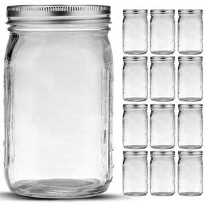 lot 11380 image: Bedoo Mason Jars 32 oz, 12 Pack Quart Mason Jars With Wide Mouth Lids, Glass Jars for Canning, Food Storage, Meal Prep, Overnight Oats, Fermenting, Pickling, DIY Projects