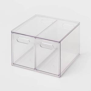 lot 11403 image: All Purpose 2 Drawer Storage Clear - Brightroom� Acrylic Utility Bins, PETG, 1352 Volume, 8.8in H, 12.6in D, 12.2in W