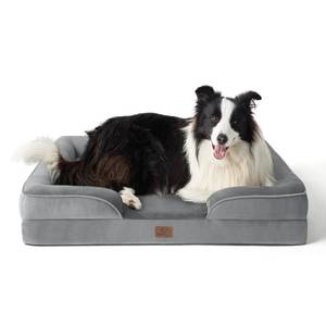 lot 11409 image: Bedsure Orthopedic Dog Beds Large Sized Dog - Washable Large Dogs Bed Waterproof, Big Comfort Pet Couch with Washable Removable Cover, Supportive Foam Pets Sofa with Nonskid Bottom,Grey