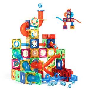lot 11410 image: MAGBLOCK Magnetic Tiles 176Pcs Marble Run Childrens Educational Toys for Developing Mathmatics and Physics Skills and for Developing Creativity and Imagination Toys for Kids Age 8 9 10 Years Old
