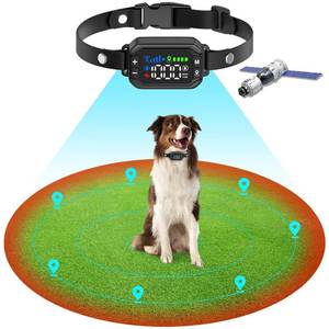 lot 12204 image: GPS Dog Collar Fence System,Wireless Dog Fence,Electric Fences for Dogs with No Wire Circular Boundary and Rechargeable Collar Receiver,33-1000 Yards Adjustable,Outdoor Use Only