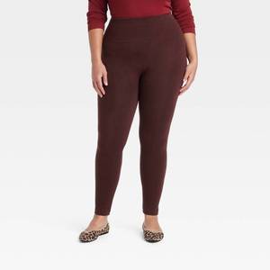 lot 12216 image: Womens High Waisted Cotton Seamless Fleece Lined Leggings - A New Day� Brown 2X