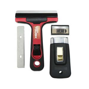 lot 12232 image: Hyper Tough Glass and Tile Scraper Kit with Replacement Blades