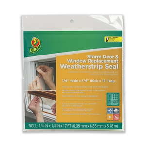 lot 12233 image: Duck Brand Storm Door and Window Replacement Pile Weatherstrip Seal 0.25 in. x 0.25 in. x 17 ft.